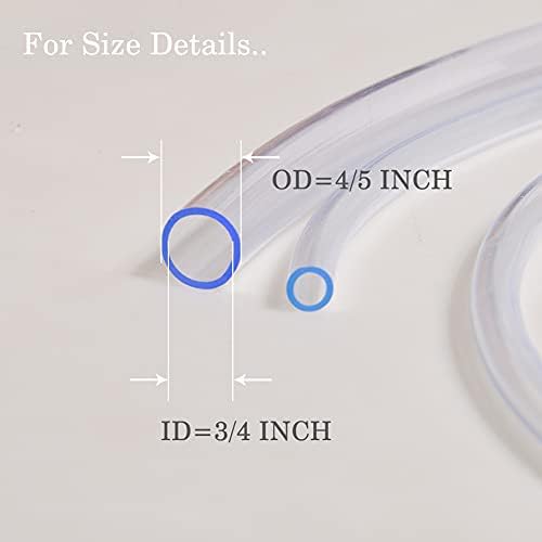 Quıckun Hafif Sınıf PVC Vinil Boru, 3/4 ID x 4/5 OD Plastik Esnek Hibrid Temizle PVC Boru Hortum BPA Ücretsiz Hattı, 10FT