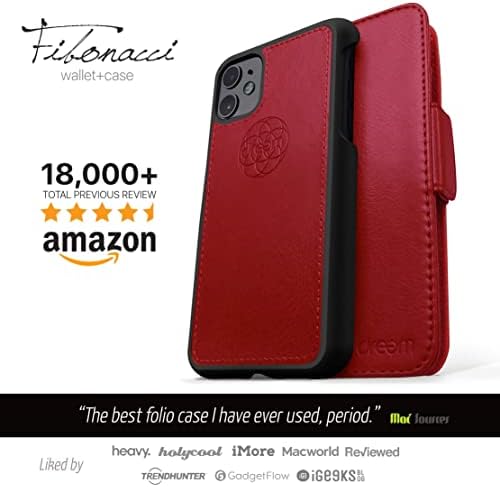 Dreem Paketi: Fibonacci Cüzdan-Om AirPod Pro Kılıf Kapağı ve Beam Kablosuz Şarj Cihazı ile iPhone 12 ve 12 Pro için Kılıf-Kırmızı