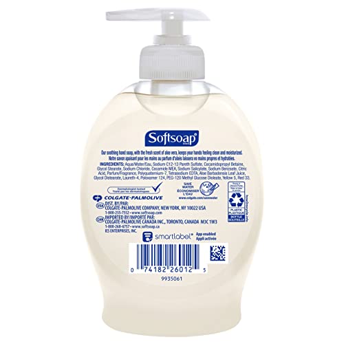 Softsoap Nemlendirici Sıvı El Sabunu, Yatıştırıcı Temiz Aloe Vera-7.5 Sıvı Ons (6 Paket)