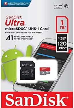 Ultra 1 TB microSDXC, SanFlash ve SanDisk tarafından Doğrulanan ARCHOS 101 XS 2 Plus için Çalışır (A1/C10/U1/8 k / 120MBs)