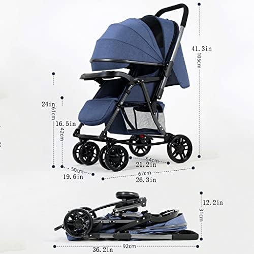 MKVRS Bebek Arabası, Hafif Katlanır, Tek Elle Hızlı Geri Çekme, Büyütülmüş Alışveriş Sepeti, İki Yönlü Bebek Arabası Sallanan