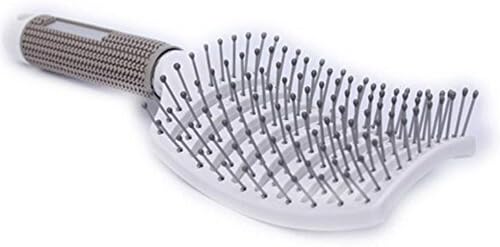 Cathery Anti-Statik Kavisli Havalandırma Kuaför Salon Kuaförlük Saç Aracı Satırlar Tine Tarak Fırça (Beyaz)