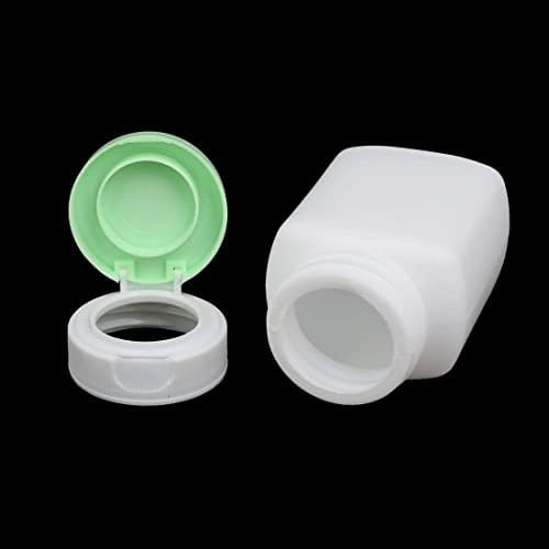 EuısdanAA 90 ml HDPE Plastik Yeşil Kap Dikdörtgen Depolama Şişesi 2 adet (Botella de almacenamiento dikdörtgen de tapa verde