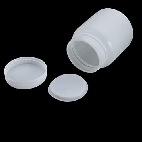 EuısdanAA 5 Adet 300 ml PE Plastik Silindir Geniş Ağız Örnek Şişesi Temizle Beyaz (Botella de muestra de boca ancha de cilindro