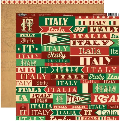 Reminisce Travelogue 12 x 12 İnç Çift Taraflı Karalama Defteri Kağıdı, İtalya
