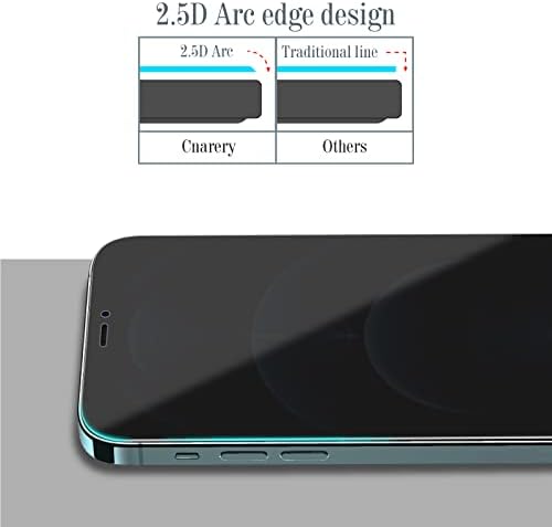 [2 + 2 Paket] Cnarery iPhone 12 Pro Max Ekran Koruyucu (6.7 inç), 2 Paket Temperli Cam Gizlilik Ekran Koruyucu ve 2 Paket Kamera