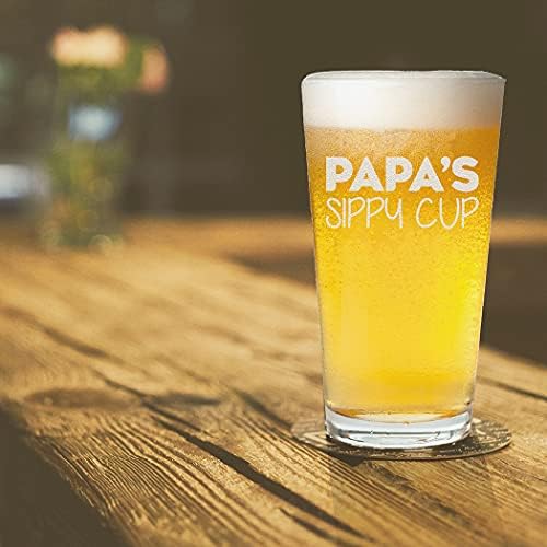 Veracco papa'nın Sippy Kupası Komik doğum günü hediyesi Babalar Günü Için Baba Büyükbaba Üvey Pint bira bardağı (Şeffaf, Cam)