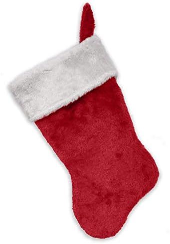 Bana İşlemeli İlk Noel Çorabı, Kırmızı ve Beyaz Peluş, İlk G
