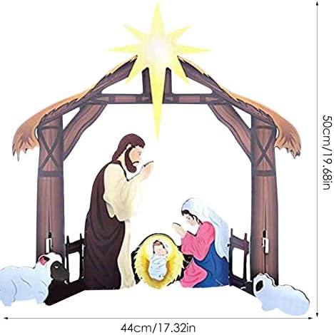 Noel Açık Süslemeleri için Doğuş Setleri / Noel Beşik Doğuş Heykelcik İsa Doğum Seti / Geleneksel Noel Doğuş Sahnesi Figürleri