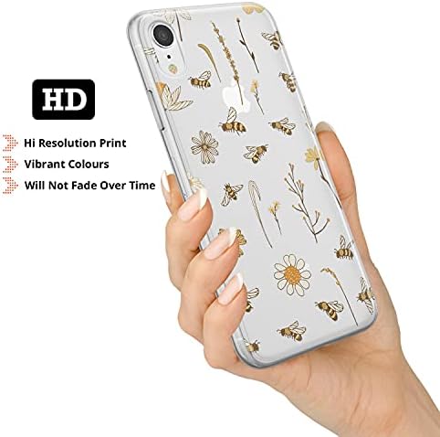 TULLUN Telefon Kılıfı için iPhone 4/4 s-Temizle Yumuşak Jel Kapak Vahşi Arılar ve Çiçekler Tarzı Metin-Arılar ve Çiçekler