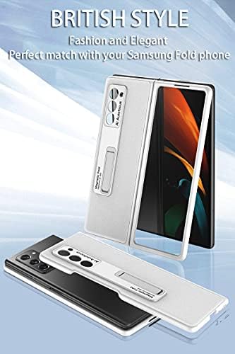 SHIEID Galaxy Z Fold 3 5G Durumda, Hakiki Deri Z Fold 3 Kapak Kılıfları ile Kickstand Folio Flip Telefon Kılıfı ile Uyumlu Samsung