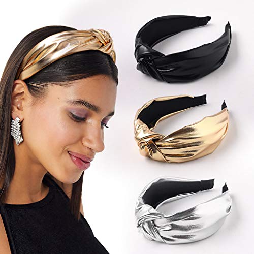 MHDGG Glitter Düğümlü Bantlar Kadınlar için, 1 Adet Geniş Bantlar Düğüm Türban Bandı Saç Bandı Kadınlar için Şapkalar Barrette