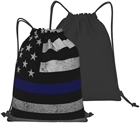 İpli sırt çantası Amerikan bayrağı kadın ve erkek spor salonu çuval Cinch çanta alışveriş yürüyüş seyahat plaj için