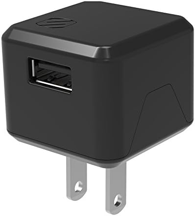 USB Aygıtları için SCOSCHE USBH121 SuperCube Flip Tekli USB Bağlantı Noktası Duvar Şarj Cihazı, Siyah