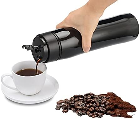 Kahve Şişesi, Filtre İzolasyonlu Paslanmaz Çelik Kahve Kupa Soğuk Muhafaza Seyahat için Siyah Çay Kupa