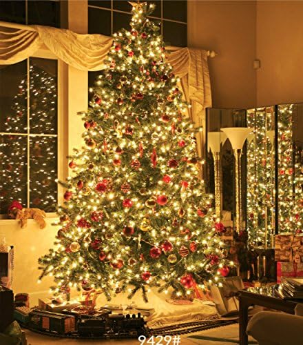 3X4FT-Noel Aydınlatma Ağacı Fotoğraf Arka Planında Aile Parti Dekorasyon Fotoğraf Stüdyosu Arka Plan