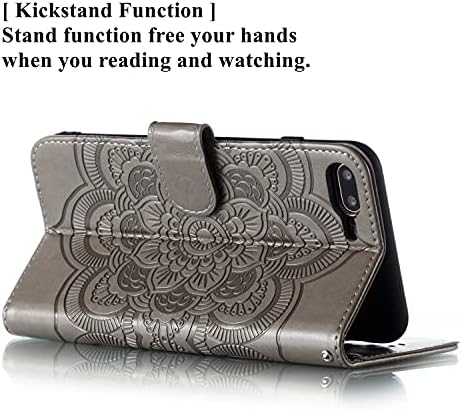 EYZUTAK Mandala iPhone için kılıf 7 Artı iPhone 8 Artı, Premium deri cüzdan kılıf Kart Yuvaları Manyetik Stand Koruyucu Kapak