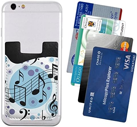 Puantiyeli Müzik Not Telefon Cüzdan, telefon Kredi kartı tutucu 3 m Yapıştırıcı Üzerinde Sopa Cüzdan Cep Kılıf Mate için Cep