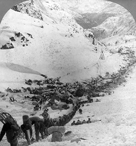 Alaska altına Hücum C1898Nminers Ve Packers Tırmanma Altın Merdiven Trail Chilcoot Pass Alaska Fotoğraf C 1898 Poster Baskı tarafından