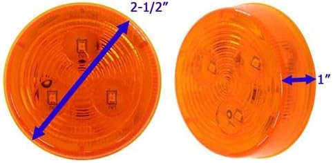 Optronics 2 1/2 Yuvarlak Amber 3 Diyot LED Marker Gümrükleme ışık MCL57AB