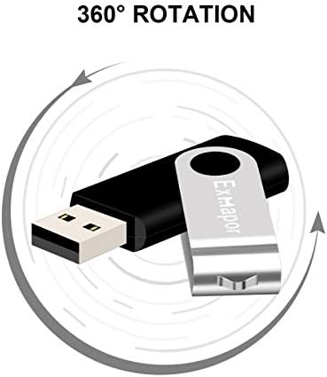 Exmapor 5 Paket USB Flash Sürücü 32GB Döner Başparmak Sürücüler Anahtarlık USB Stick (5 Karışık Renk: Siyah, Kırmızı, Yeşil,