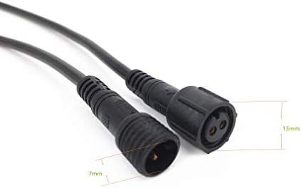 6 pairs paketi siyah Pigtail plastik su geçirmez IP65 2 çekirdek su geçirmez bağlantı kablosu ile fiş ve soket konnektör adaptörü