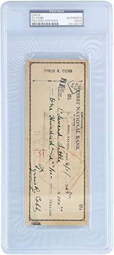Ty Cobb Detroit Tigers İmzalı İlk Ulusal Banka Çeki-PSA / DNA-MLB Kesim İmzaları