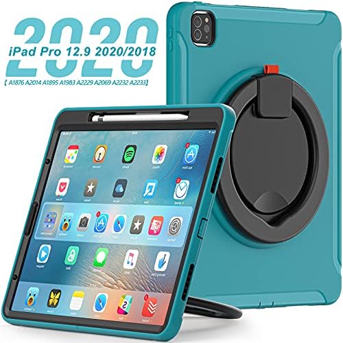 AHUOZ Tablet PC Kılıf Çanta Kollu Çocuklar Kapak için iPad Pro 12.9 2018/2020 - Dönen Darbeye Kolu Standı ile Çocuk Geçirmez