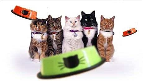 NA Pet Ürünleri Kalınlaşmış kedi Kase pet Kase Paslanmaz Çelik Baskılı Kauçuk Yan Çift Kase Köpek Kase Yeşil