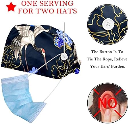 HUİ JİN DÜKKANI Vinç Krizantem Zarif 2 Paketleri Kabak Şekilli Çalışma Kap Düğmeleri ile Ter Bandı Ayarlanabilir Şapka Kravat
