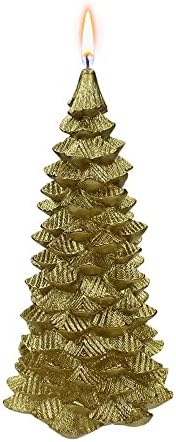 Metalik Altın Parıltılı Noel Ağacı Mumu 9 İnç Boyunda Yaklaşık Yanma süresi 17 Saattir.