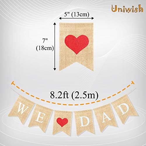 Uniwish Biz Aşk Baba Banner Çuval Bunting Rustik Baba Hediye Mutlu babalar Günü Doğum Günü Partisi Süslemeleri Erkekler için