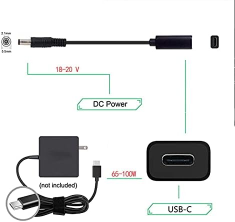 CY Tipi C USB-C Dişi Giriş DC 5.5x2.1mm Kablo Dizüstü Bilgisayar için uygun