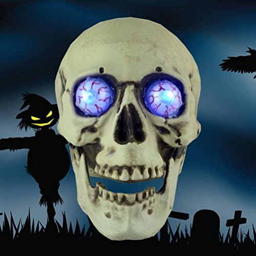 Plastik kafatası kafa aydınlık gözler dekor Cadılar Bayramı iskelet kafa heykel dekor kutlama partisi için