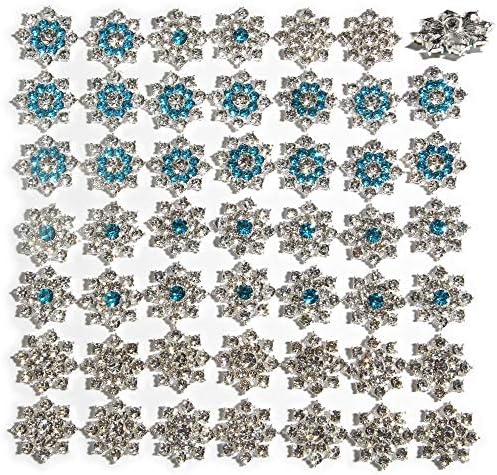 48 Adet / paket 2.3 cm 0.88 Çeşitli Renk Kristal Rhinestone Kar Tanesi Düğmeler Toplu Dikiş Craft Bezemeler ıçin Shank Geri Çiçek