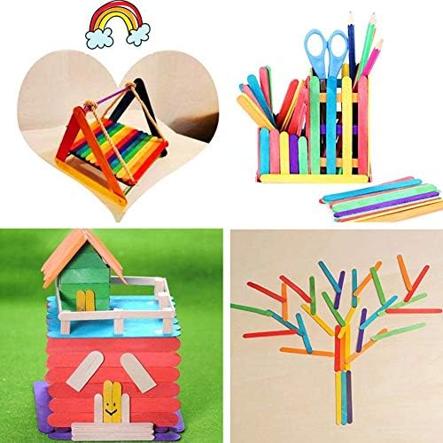 Z ZİCOME Jumbo Renkli Zanaat Sticks Popsicle Sticks Sanat DIY Projesi ve Sınıf Etkinliği için, 6 İnç, 200 Paket