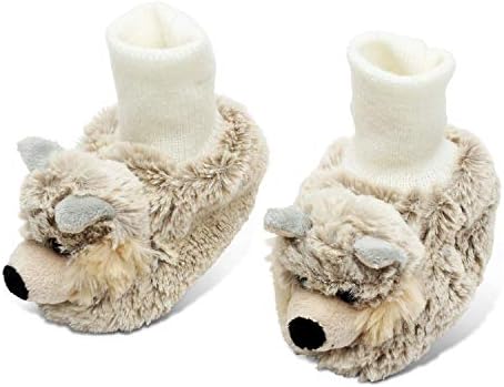 Süper Yumuşak Peluş Kurt Bebek Ayakkabıları Beyaz Tasarım Polyester