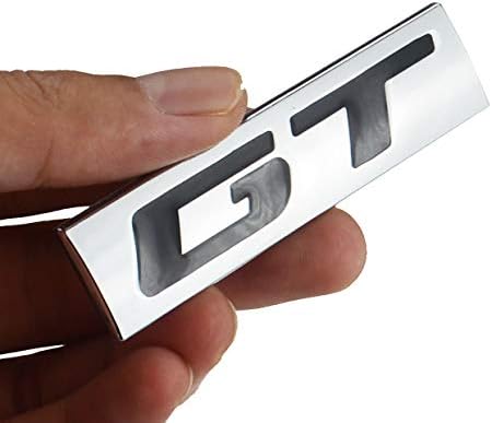 2x Metal Araba Gövde GT Amblem 3D Rozeti Çamurluk Spor Sticker Çıkartma Logo Tabela Yedek Evrensel Araba için (Krom Siyah)