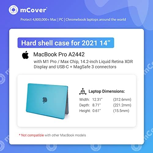 mCover Hard Shell Kılıf SADECE Geç-2021 ile Uyumlu 14 MacBook Pro A2442 (M1 Pro / Max Çipli, 14.2 Sıvı Retina XDR Ekranlı, USB-C