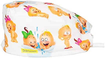 DOKTORAM Kafatası Kap Bebekler Banyo Renk Komik Baskılar Unisex Çalışma şapka ile Ter Bandı Kabarık Türban