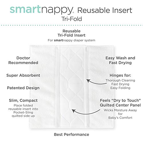 İnanılmaz Bebek tarafından SmartNappy Pamuk Muslin, NextGen Hibrid Bez Bebek Bezi Kapağı + 1 Tri-fold Kullanımlık İnsert + 1