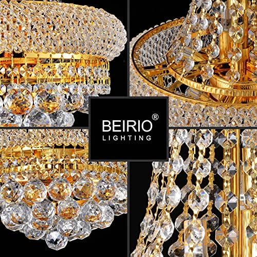 BEIRIO 8 ışıkları altın Kaplama klasik imparatorluğu tarzı küçük Mini K9 kristal avize tavan ışık oturma odası fuaye yemek odası