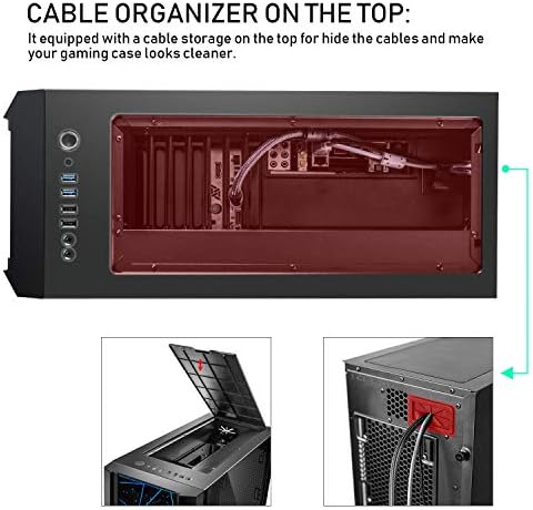 Segotep Phoenix ATX Siyah Orta Kule PC Oyun Bilgisayar Kasası USB 3.0 Tip-C Bağlantı Noktaları / Grafik Kartı Temperli Cam ve