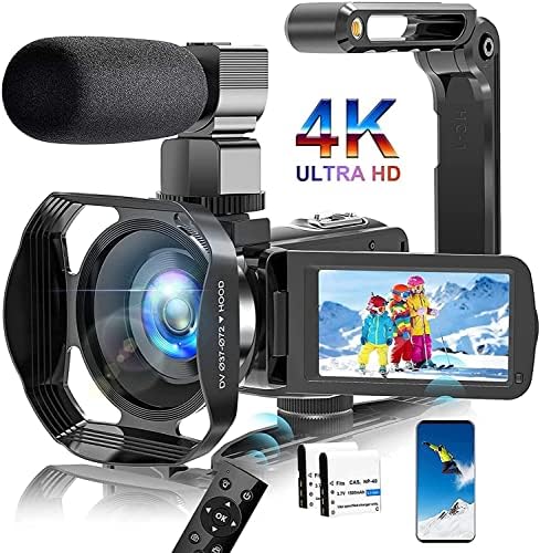 Video Kamera Kamera 4 K Dijital YouTube Vlogging Kamera, 60FPS 48MP 18X Dijital Zoom Kamera 3 in Dokunmatik Ekran Kamera ile