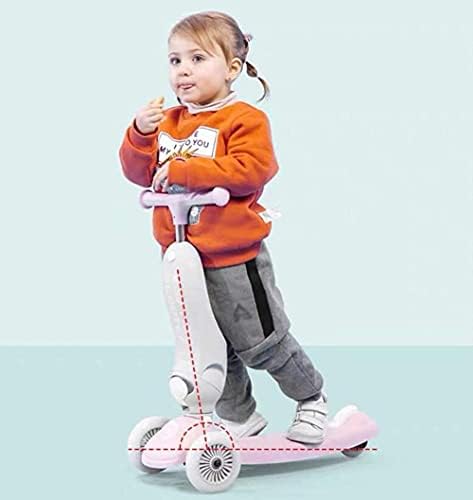 DUWEN Scooter Çocuklar için 2 in 1 3 Tekerlek, erkek Kız için Ayarlanabilir Kick için PU Flaş Tekerlek Öz Dengeleme ile s Oturabilir