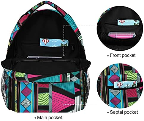 Sırt çantası sırt çantası rahat çanta çizgili Bohem ekose geometrik omuz sırt çantası