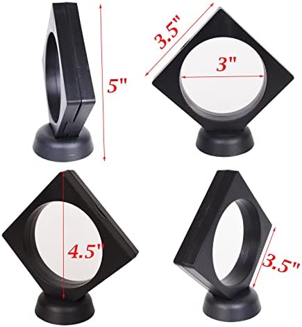 Bleiou 10 Paket 3D Yüzer Ekran Çerçevesi Standı Tutucu Sikke Çip Takı Pin Ekran standı Kutusu (Siyah, 4. 5x4. 5x0. 75 inç) Stil