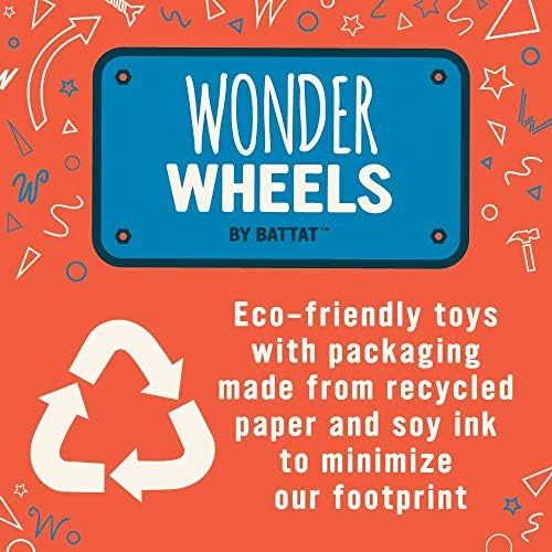 Wonder Wheels by Battat-Geri Dönüşüm Kamyonu-Oyuncak Çöp Kamyonu-Atık Yönetimi için 3 Bölme-Bebekler için Oyuncak Araç-Geri Dönüştürülebilir