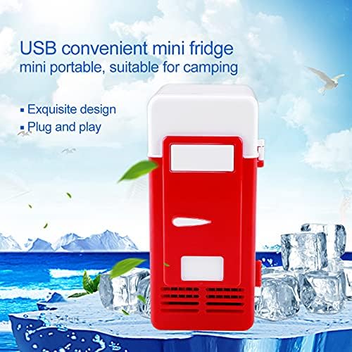 Raguso USB Buzdolabı, Taşınabilir Buzdolabı Ev için Araba için kullanımı kolay Mini USB Buzdolabı (kırmızı)