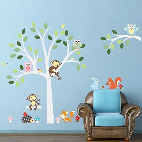 Duvar Kağıdı Sticker Çocuklar için Yatak Odası Bebek Kız Erkek Kreş Banyo Oturma Odası Dekorasyon-Maymun Ağaç Üzerinde